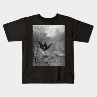 Rugerro on a Hippogriff - Gustave Dore Kids T-Shirt